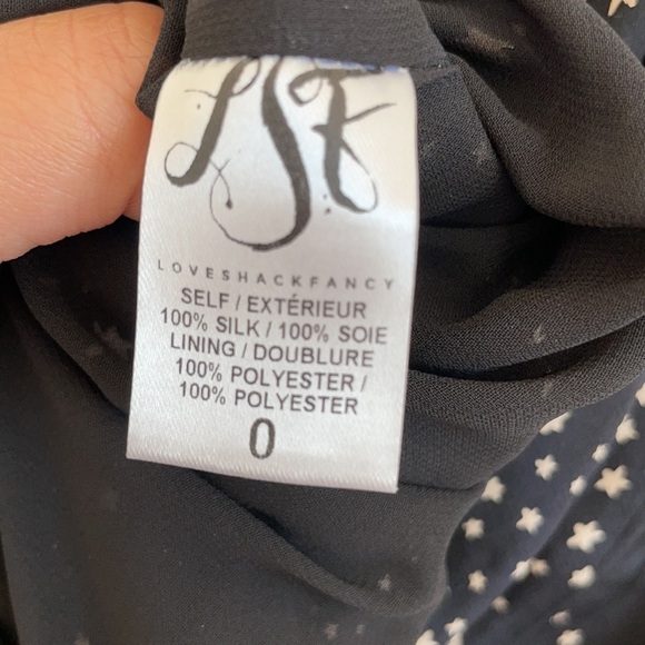 LoveShackFancy black star print silk maxi dress 0 - Picture 9 of 10